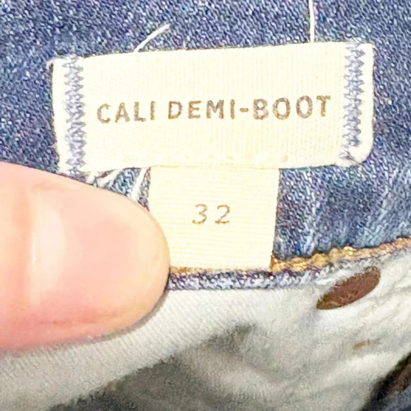 Madewell High Rise Cali Demi Boot Raw Hem Cropped Jeans Women's Waist Size 32 - Picture 7 of 8